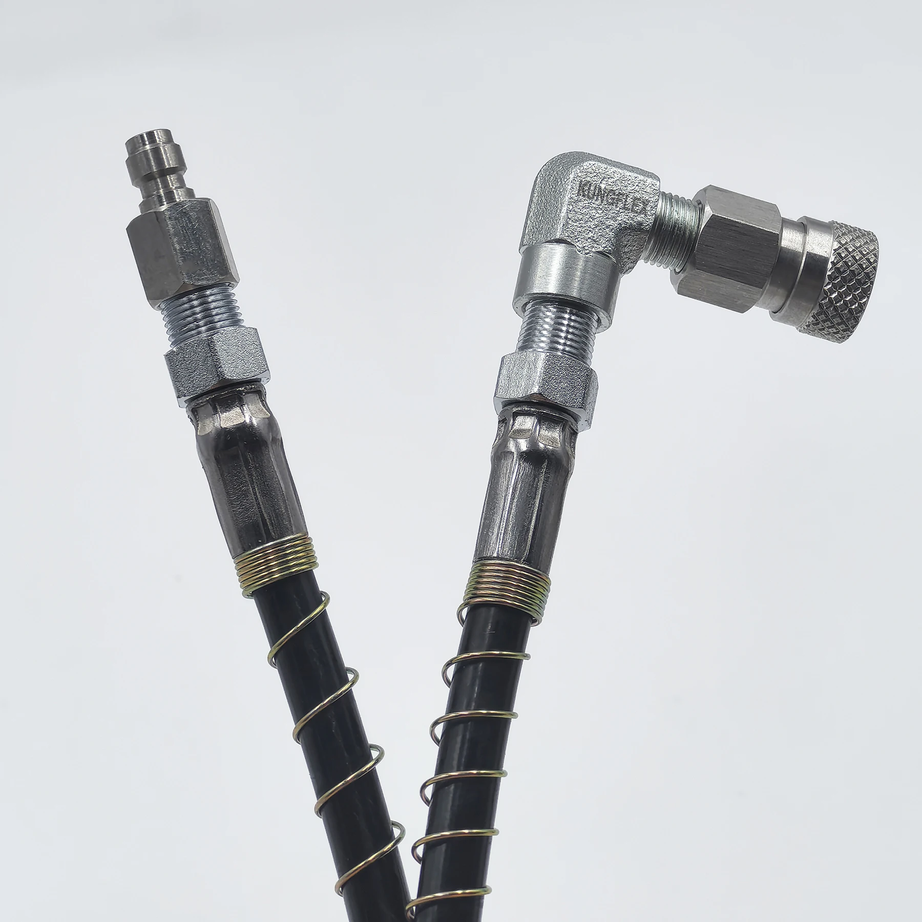 New Remote Fill Whip Long Microline Hose HPA Charging Spring Cover Hose Female And Male 90 Degree End 8mm Quick Disconnector
