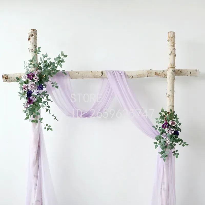 2024 New Simulated Flower Wedding Arch Decoration Welcome Card Water Sign Corner Fake Flowers for Cross Border Export