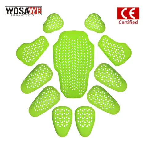 WOSAWE Motorcycle CE Protector Motorcycle Shoulder Elbow Back Protection Pad Racing Safety Insert Armor Back Protector Pad