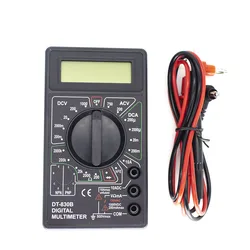 DT-830B LCD Digital Multimeter Mini Handheld Multimeter For Voltmeter Ammeter AC/DC 750/1000V Ohm Tester Meter With Probe