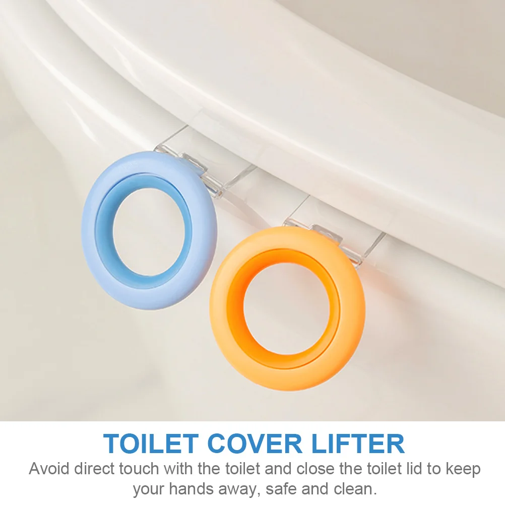 

2Pcs Useful Closestool Cover Lifter Durable Portable Easy Install Hygienic Toilet Lid Handle Essential Bathroom Accessory