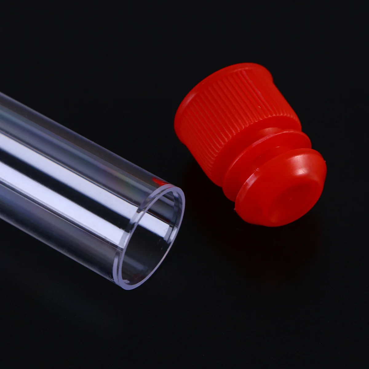 

10 Pcs 15x150mm Plastic Clear Test Tube with Stopper for Scientific Experiments Party Candy Storage (with Red Stopper)