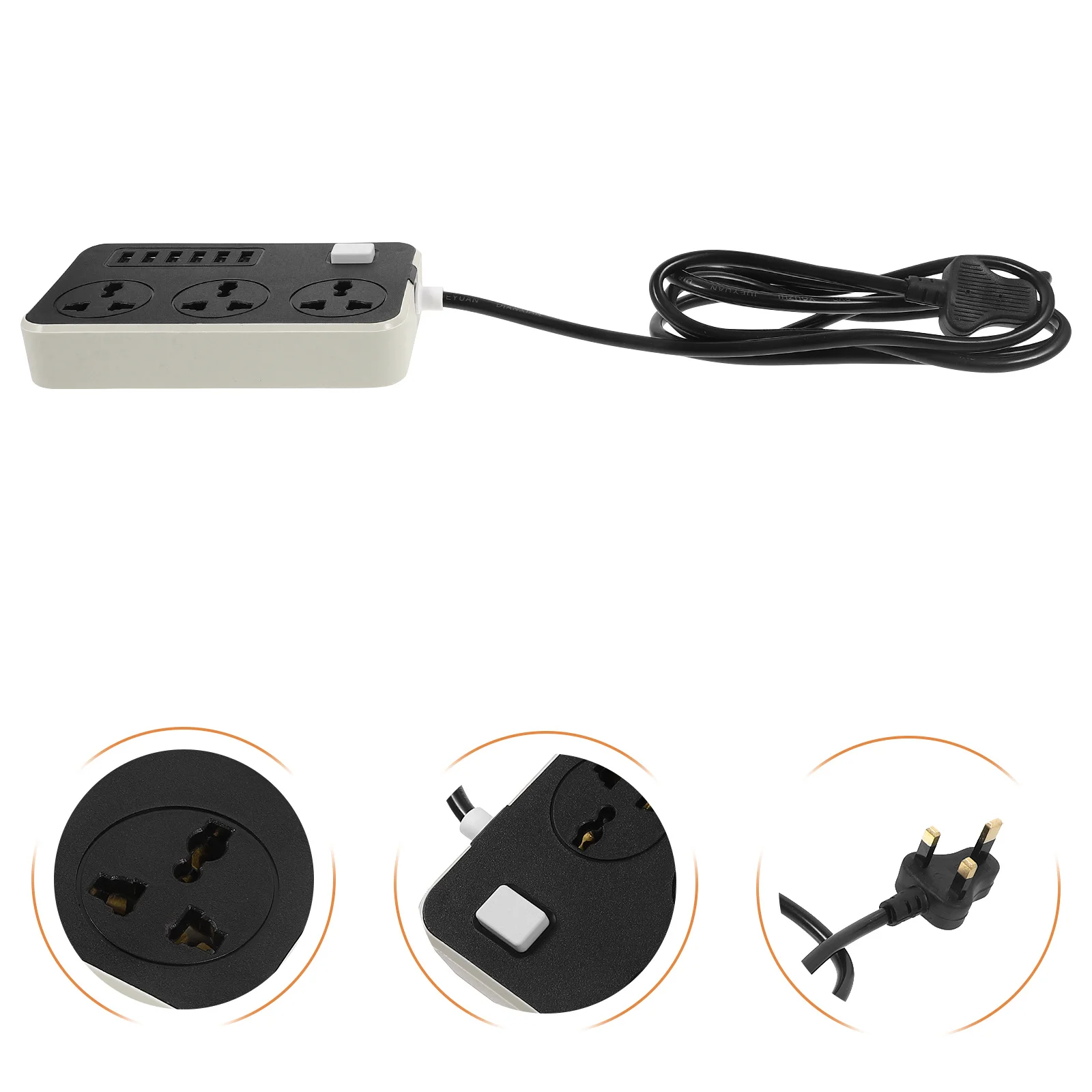 

Multifunctional Plug Board 2-Meter Cable Plug Built-In Usb Ports Quick Charging Extension Socket For Home Office