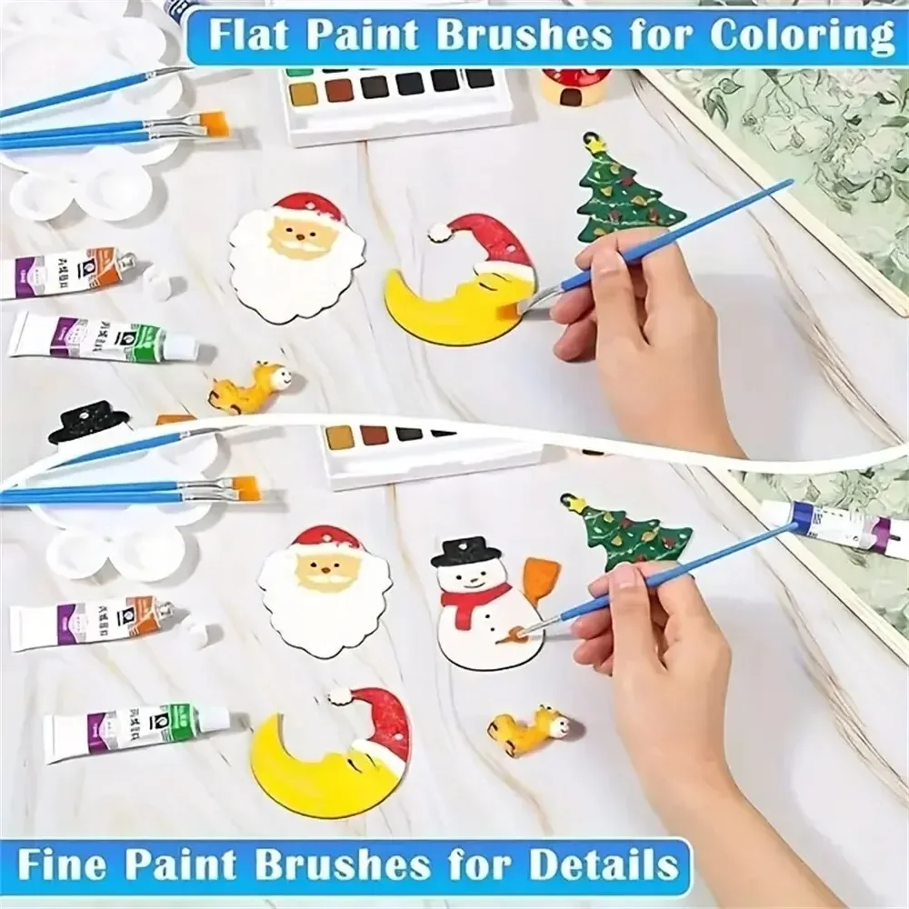 30 stuks kleine fijne nylon haardetail platte kwast voor tekenen aquarelborstels penselen pen voor student kunst briefpapier