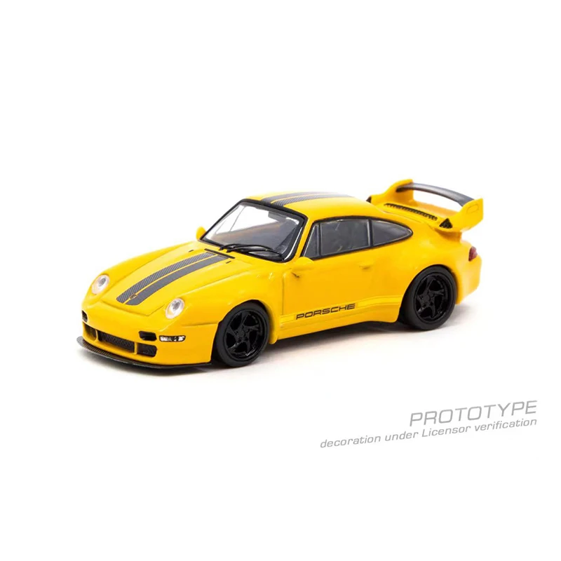 Tarmac Works 1:64 Toy Model Car 993 Remastered By Gunther Werks Alloy -Yellow