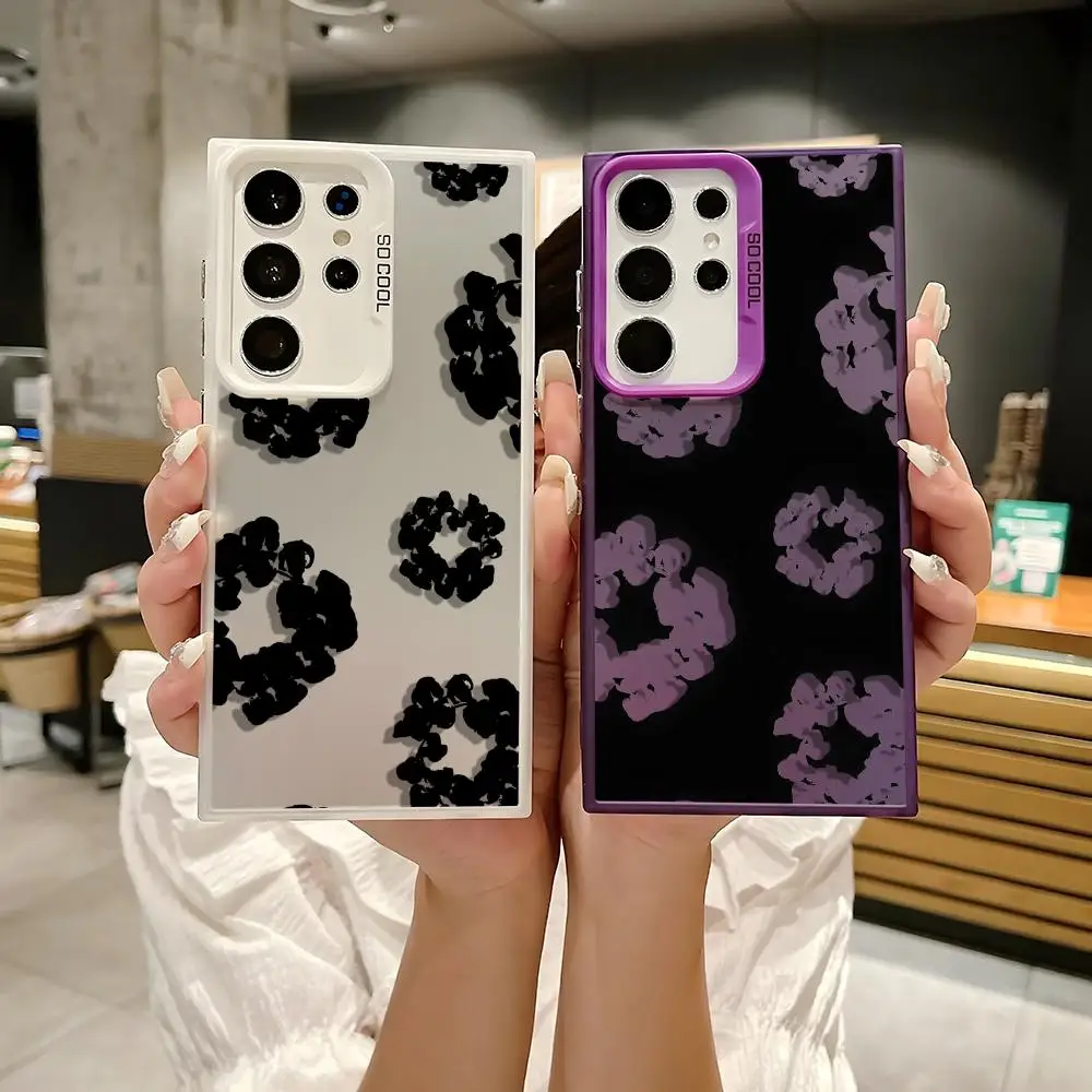 حافظة لهاتف سامسونج جالاكسي S25 Edge S24 S23 S22 S21 S20 Ultra Funda غطاء فضي من السيليكون