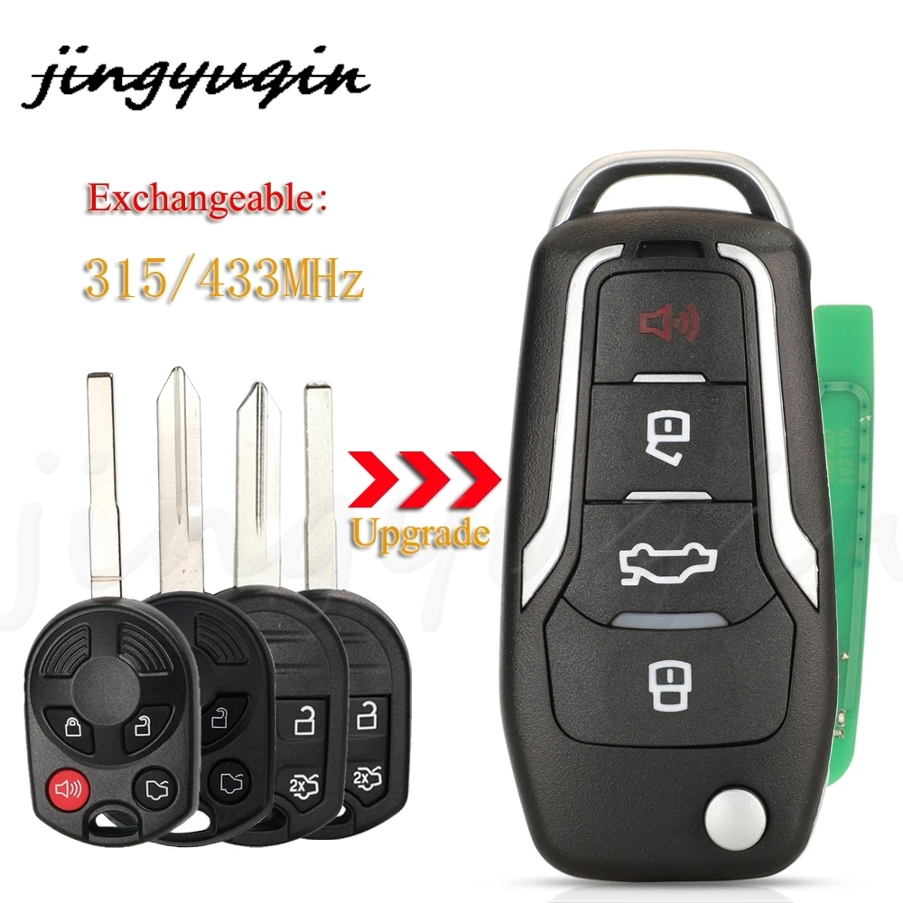 

jingyuqin Upgraded Remote Key Fob 315MHz 4D63 For Ford Escape Focus C-Max Transit F250 F350 F450 F550 OUCD6000022 CWTWB1U793