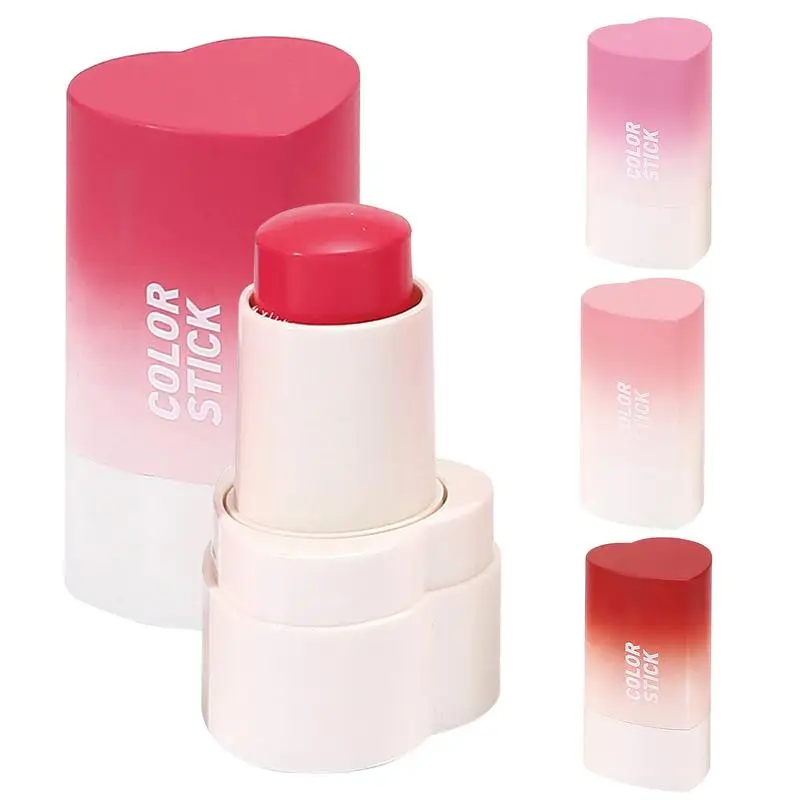 1 個機能チークスティック防水簡単カラーフェイスルージュ頬紅クリーム持続高色明るく肌のトーンメイクアップ