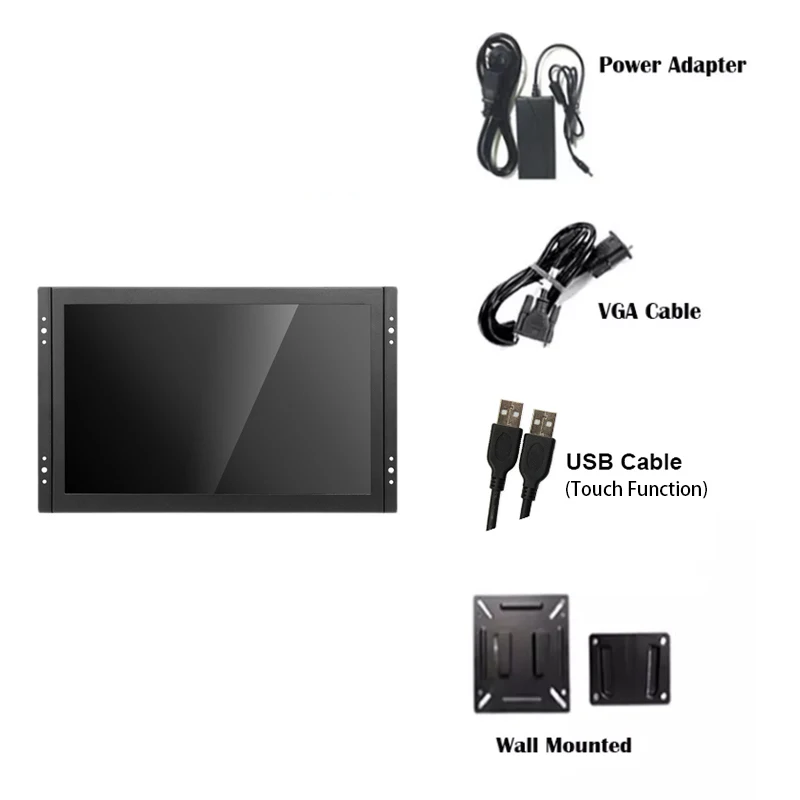 12 Inch 1280*800 Widescreen Industrial Embedded PCAP Touch Screen Open Frame TFT LCD Monitor  With HDMI VGA USB Interface