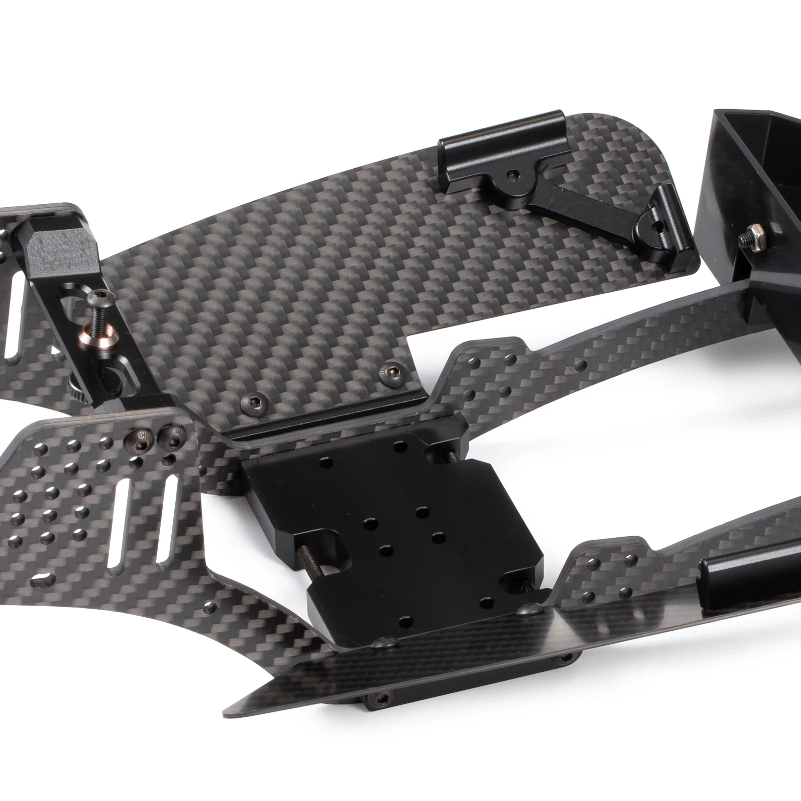 1/10 Carbon LCG FS Chassis Kit with 8 Degree Angled Forward Skid Boatsliders Bed for SCX10 AR44 AR45 Capra Axle Power Wagon Cab