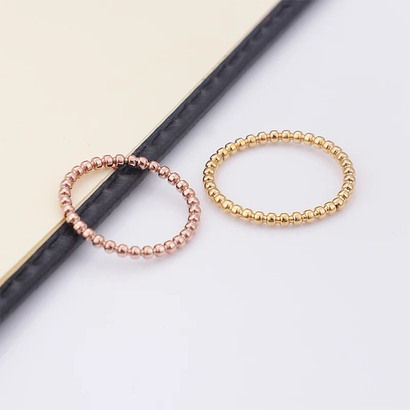 Simple Rings For Women Rose Gold Color/Gold Stainless Steel Anillos Mujer Mini Metal Wedding Bands Anel Jewelry Gifts