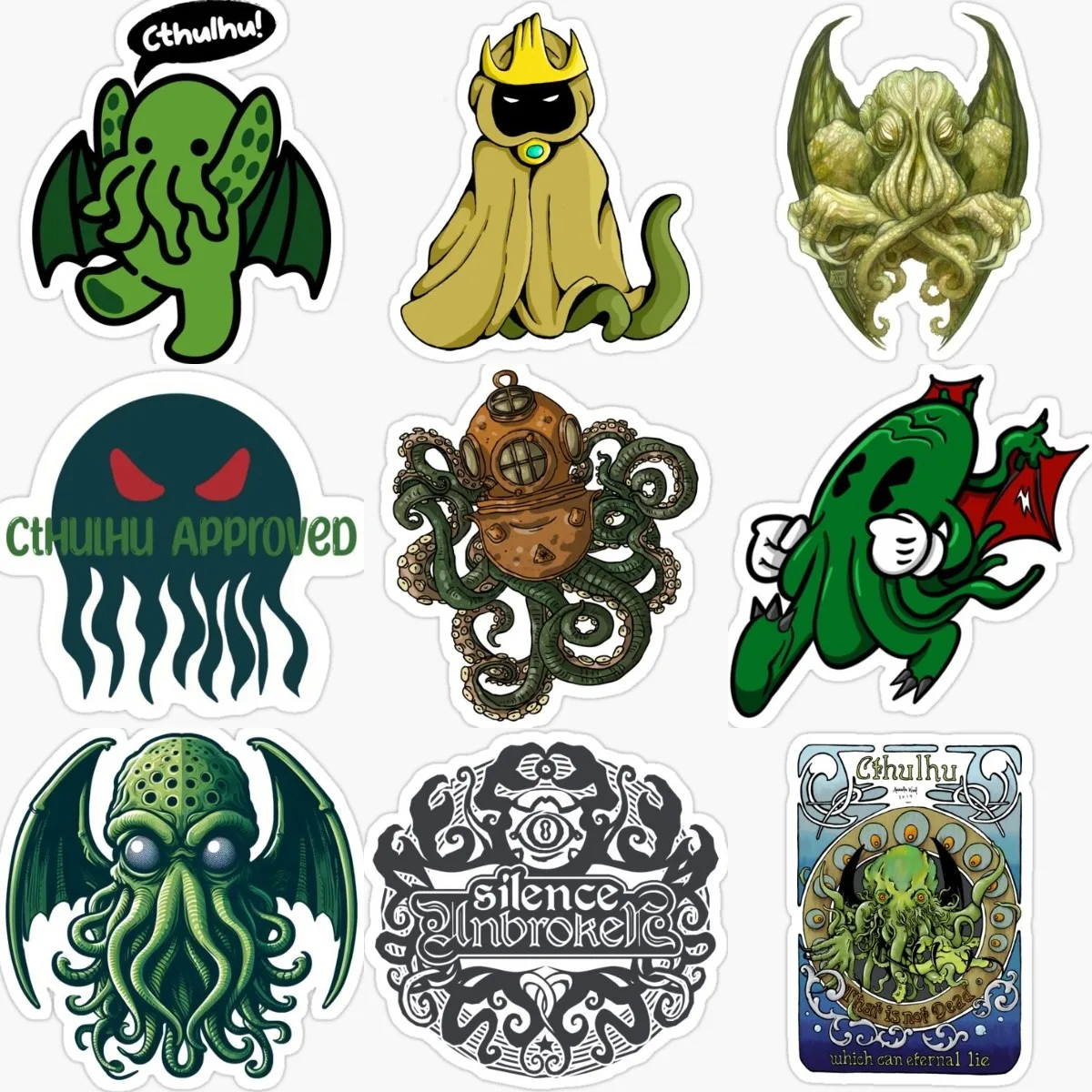 Cthulhu Great Old Ones Octopus Creative PVC Accessories Sticker for Decorate Wall Car Motorcycle Off-road Helmet Bumper Decal