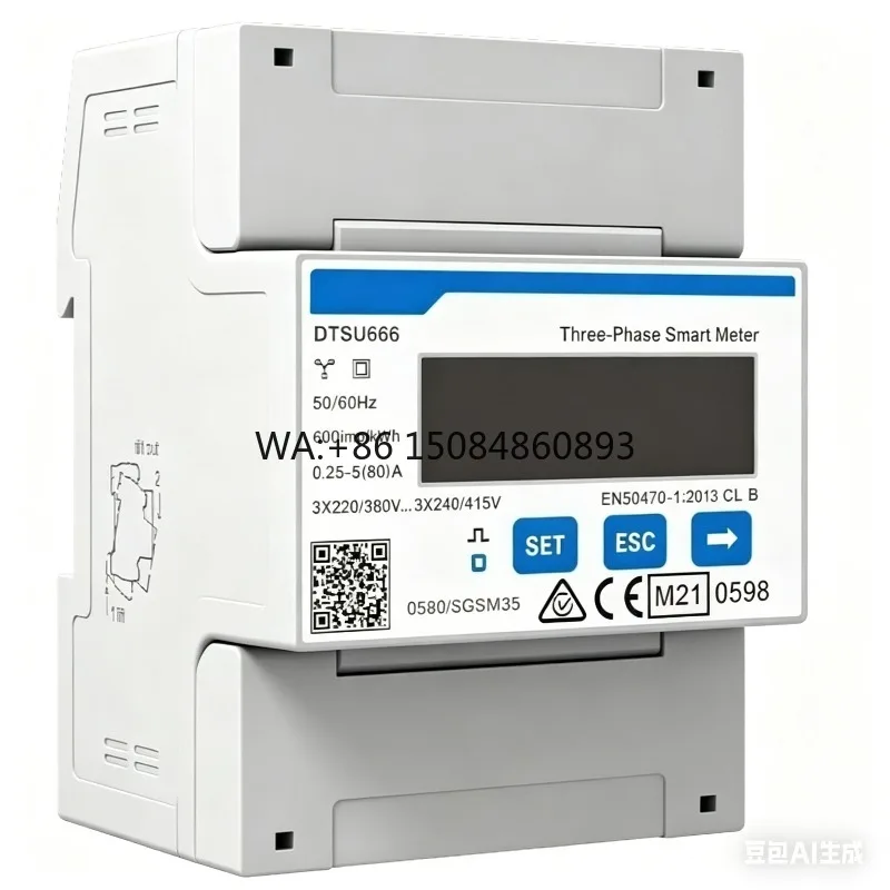 Three Phase PV Energy Meter Smart Solar Power Counter Remote Reading Watt Meter Photovoltaic System Accessory High Precision