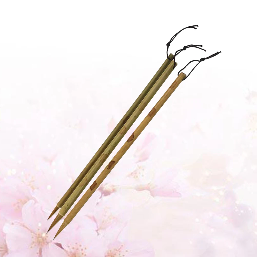 

3Pcs Wolf Hair Calligraphy Brushes Set Perfect Watercolor Ink Painting Chinese Sumi Drawing Weasel Hair Art School Supplies