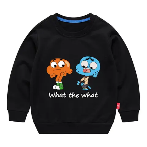 The Amazing World Of Gumball Kids Sweatshirt 100% Cotton O-neck Long Sleeve T-Shirt 3-12Years Kids Cartoon Sports Hoodie