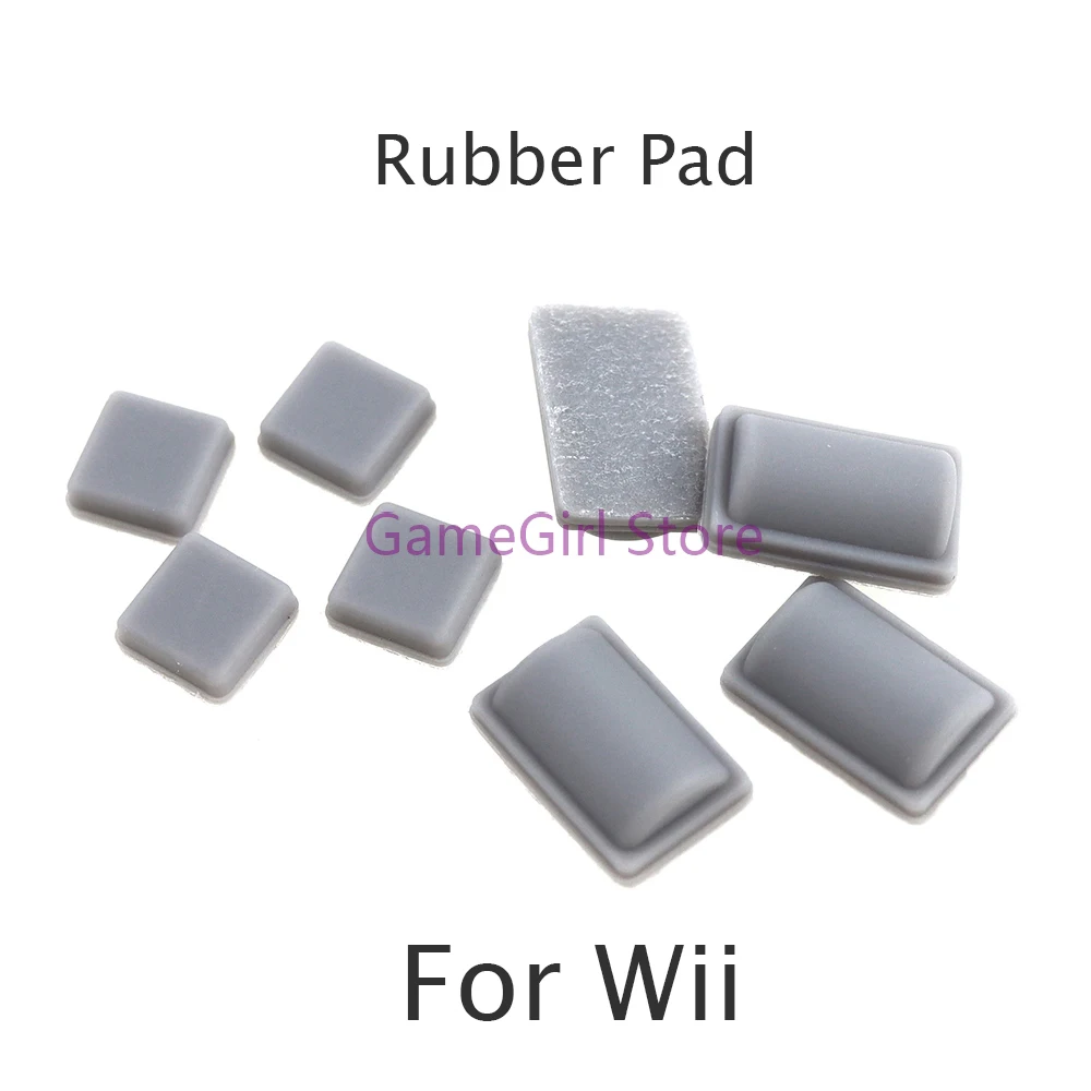 2sets Replacement 8 in 1 Non-slip Rubber Pad for Nintendo WII Console Screw Feet Cover Dust Plugs