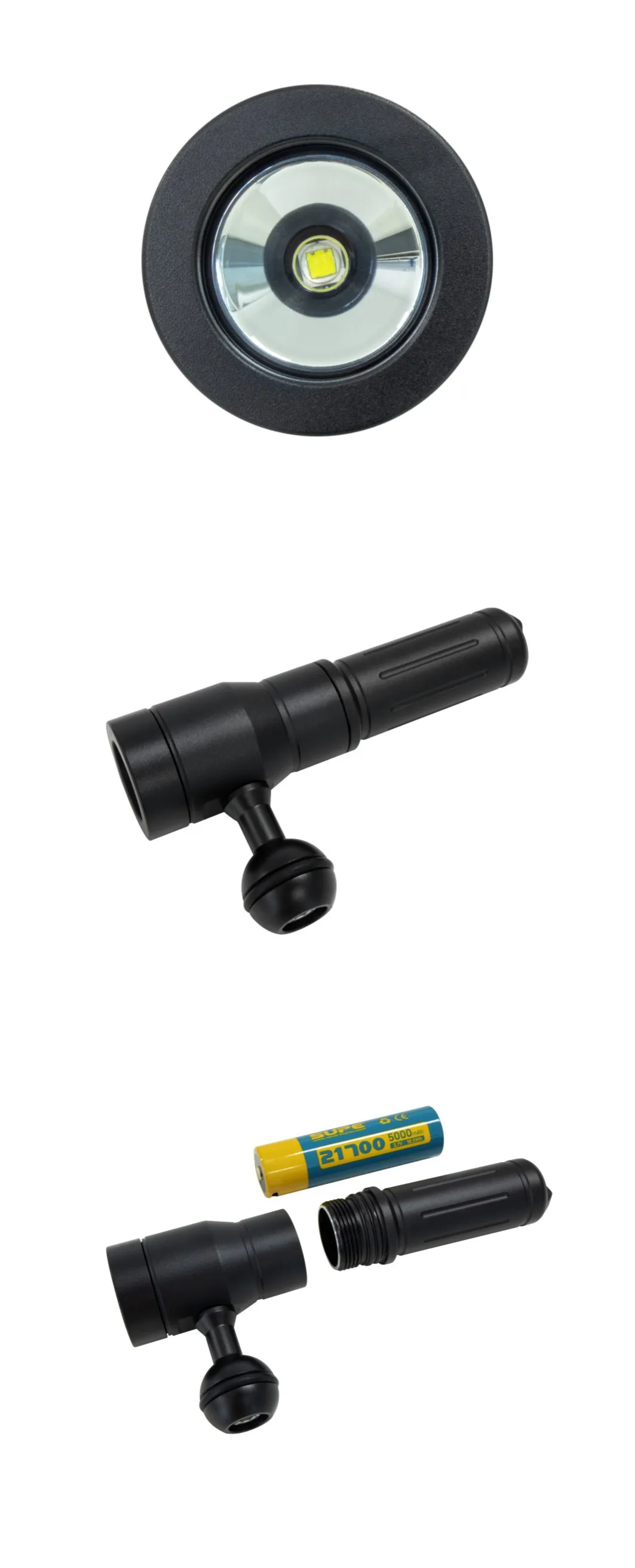 Submersible lighting spotlight flashlight 1500 lumens