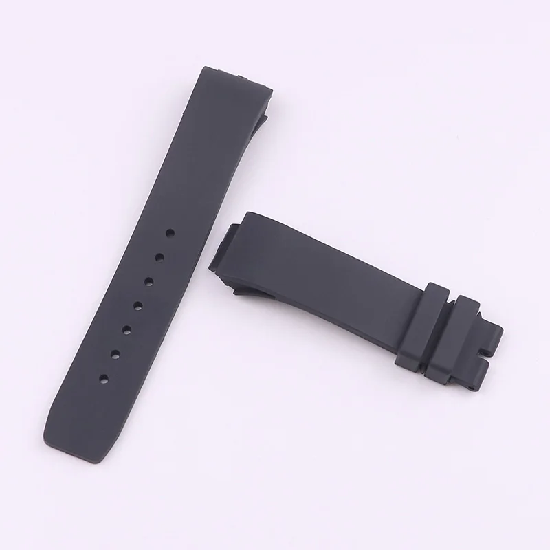 XIANERSHANG New Women 21MM Convex Interface Watchbands Soft Rubber Strap Waterproof Sweatproof Silicone Belt Watch Accessories