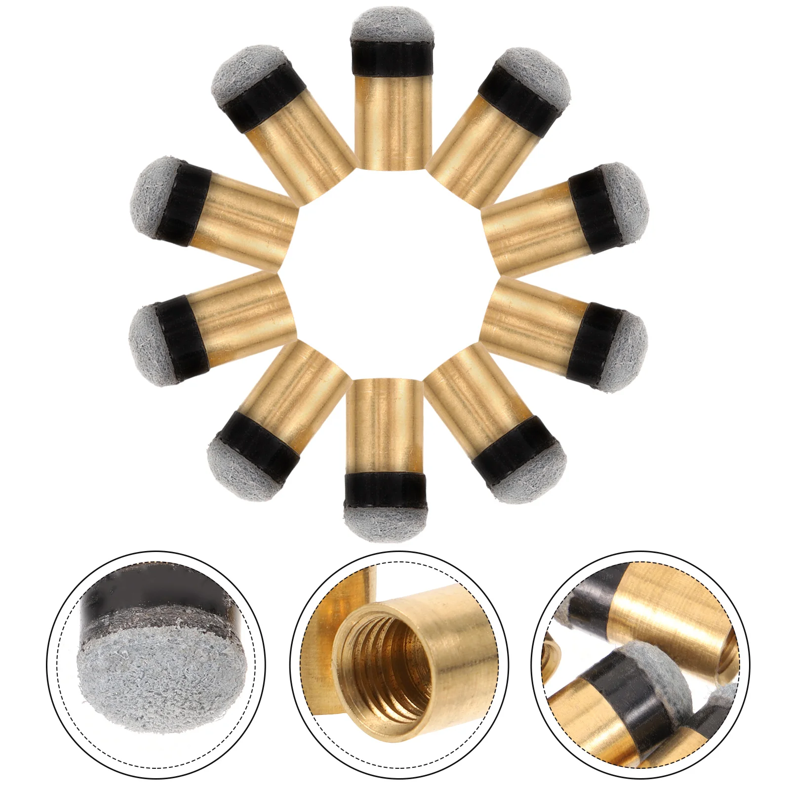 

5pcs Cue Tips Billiards Pool Stick Replacement Kit Nineball Screw Tip Repair Tool Accessories for Billiard Enthusiasts