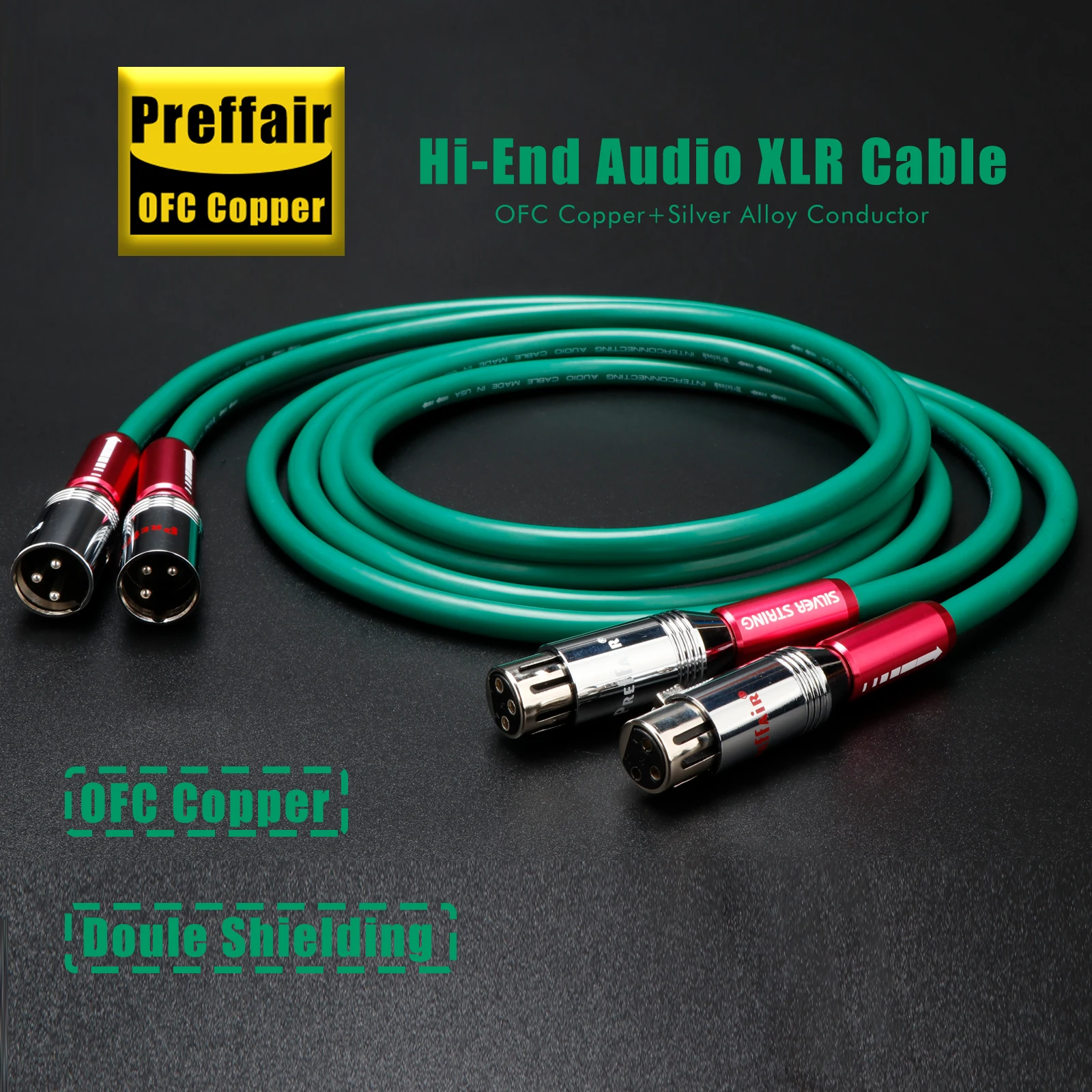 

Preffair hifi xlr cable XLR Male to Female 5N OFC XLR Audio cable Shielded audiophone wire For Microphone Mixer