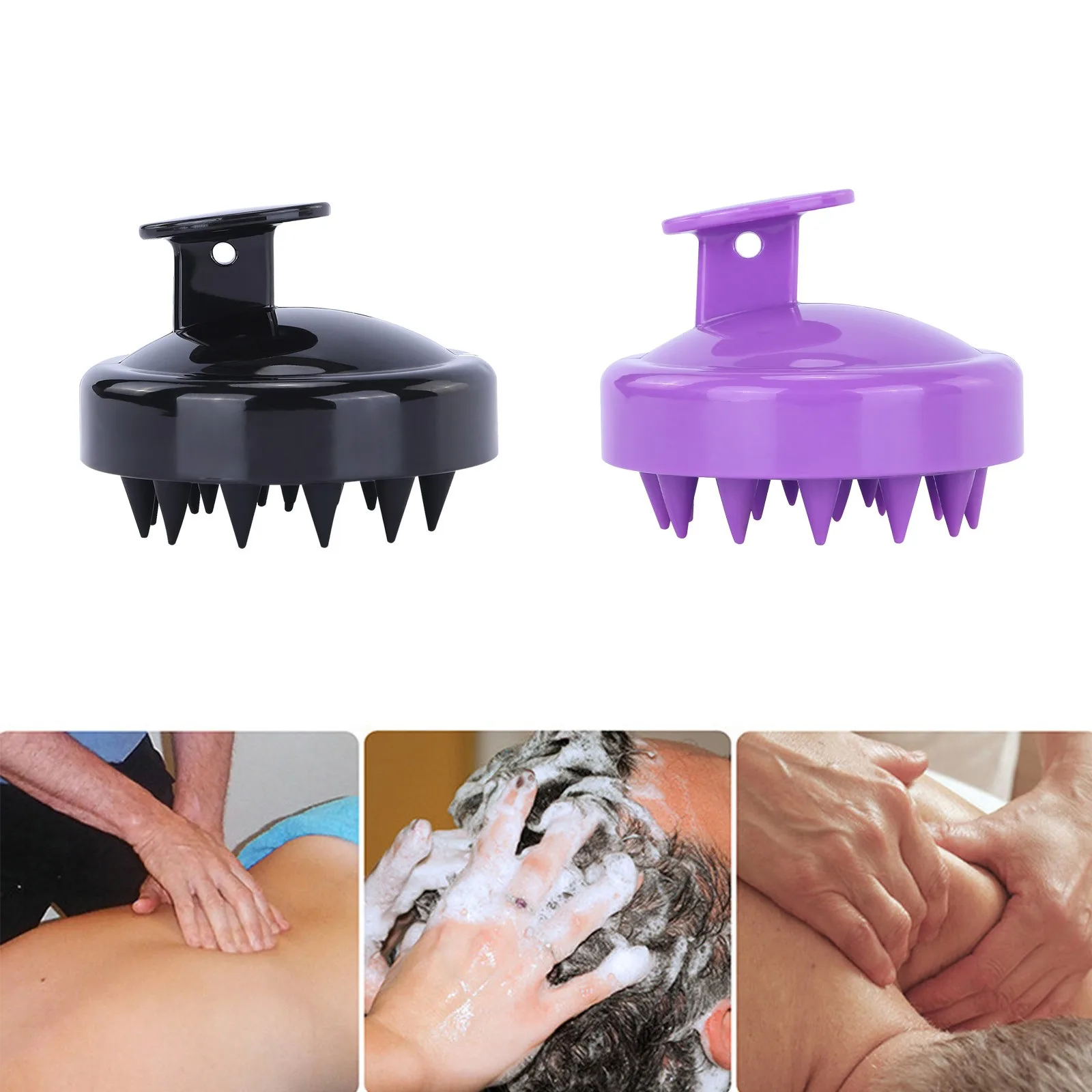 

Щетка для шампуня, шампунь, расческа для массажа, гладкая расческа для волос, черная, фиолетовая Массажная расческа для ухода за волосами