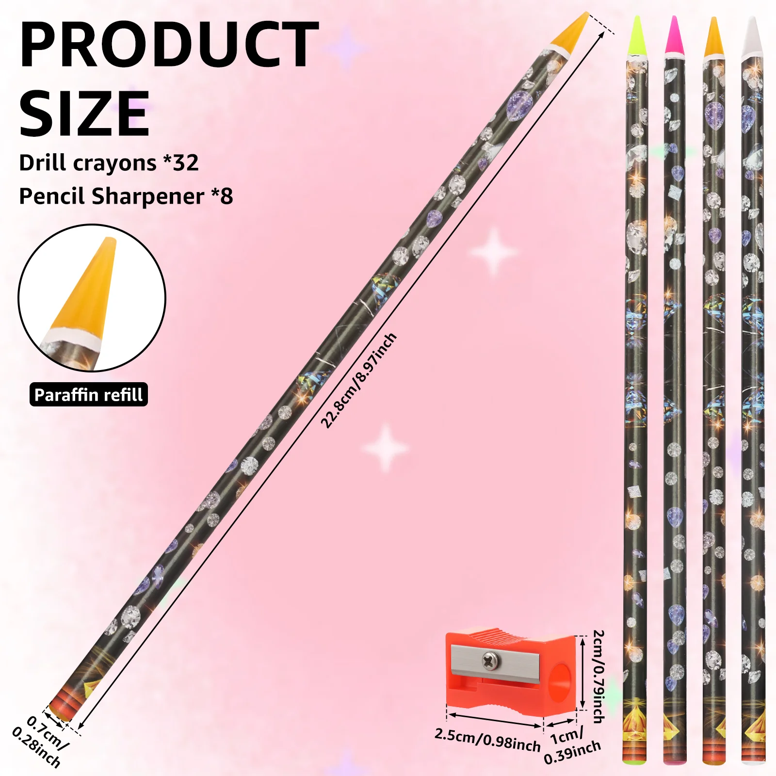 32Pcs Nail Art Dotting Pencil Rhinestone Picker Contactless Pick up Tool for Crystal Wax Pencil for Stones Nails Accessories