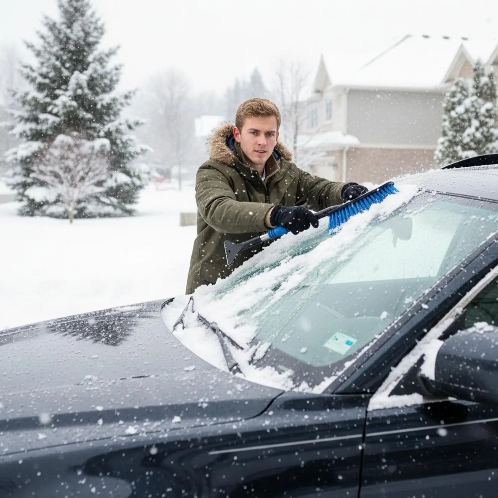 Car Snow Brush And Ice Scraper Extendable Winter Automotive Window Cleaning Tool Auto Snow Remover Brush For Drivers Adventure