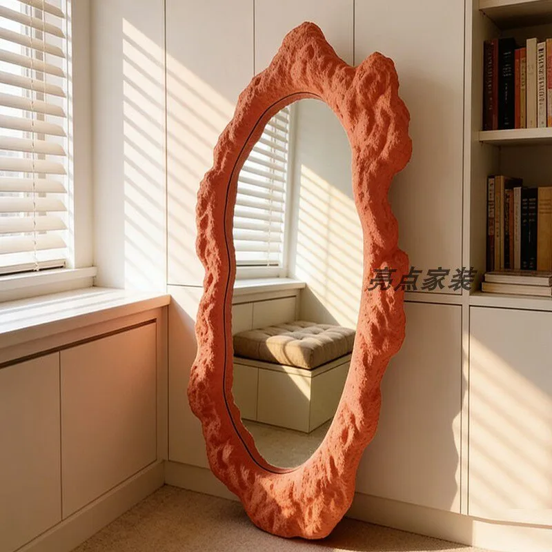 French full-length mirror special-shaped irregular home fitting mirror wall hanging living room art mirror