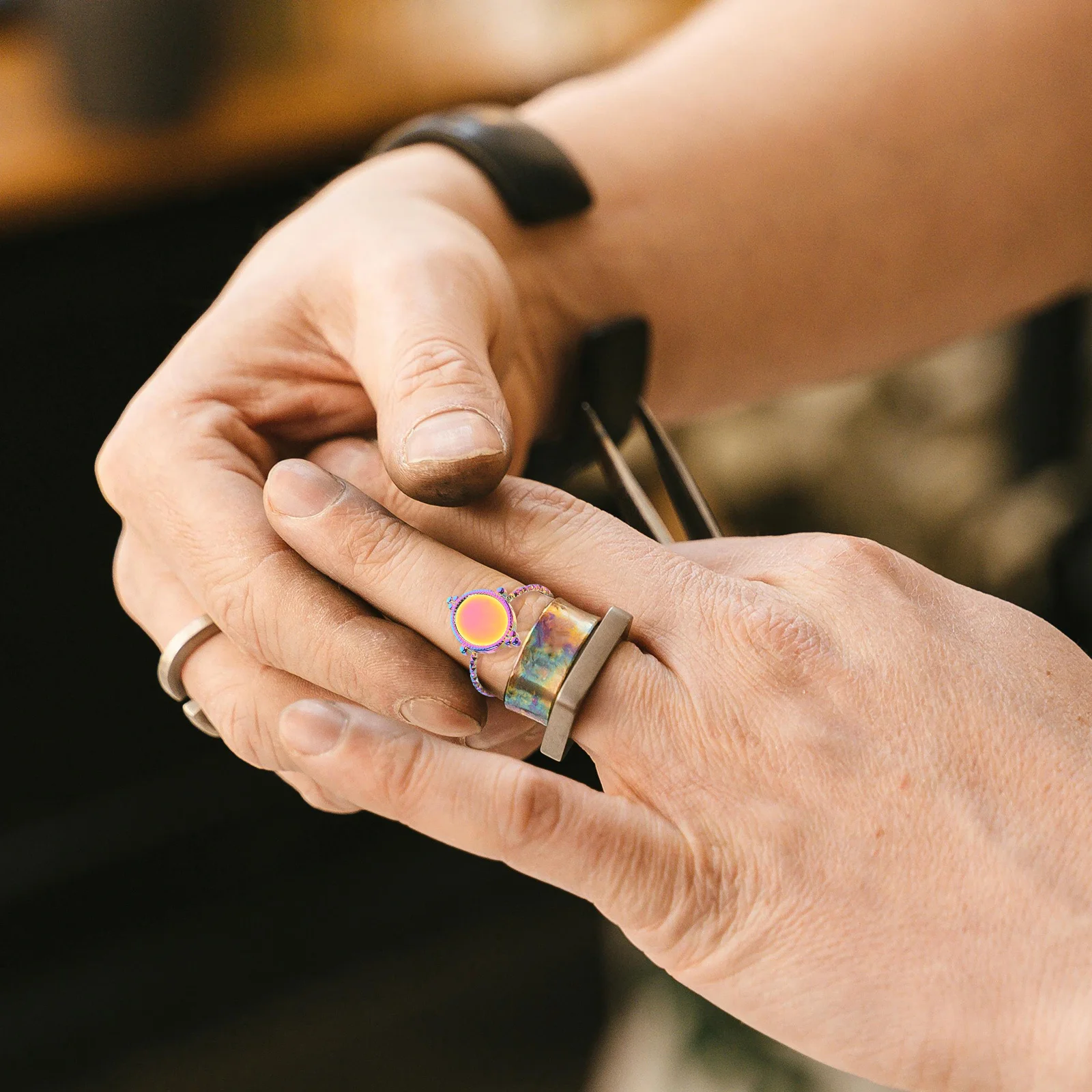 

6Pcs Adjustable Stainless Steel Ring Bases Durable DIY Craft Supplies for Ring Making Jewelry Rings Parts Metal Rings Base