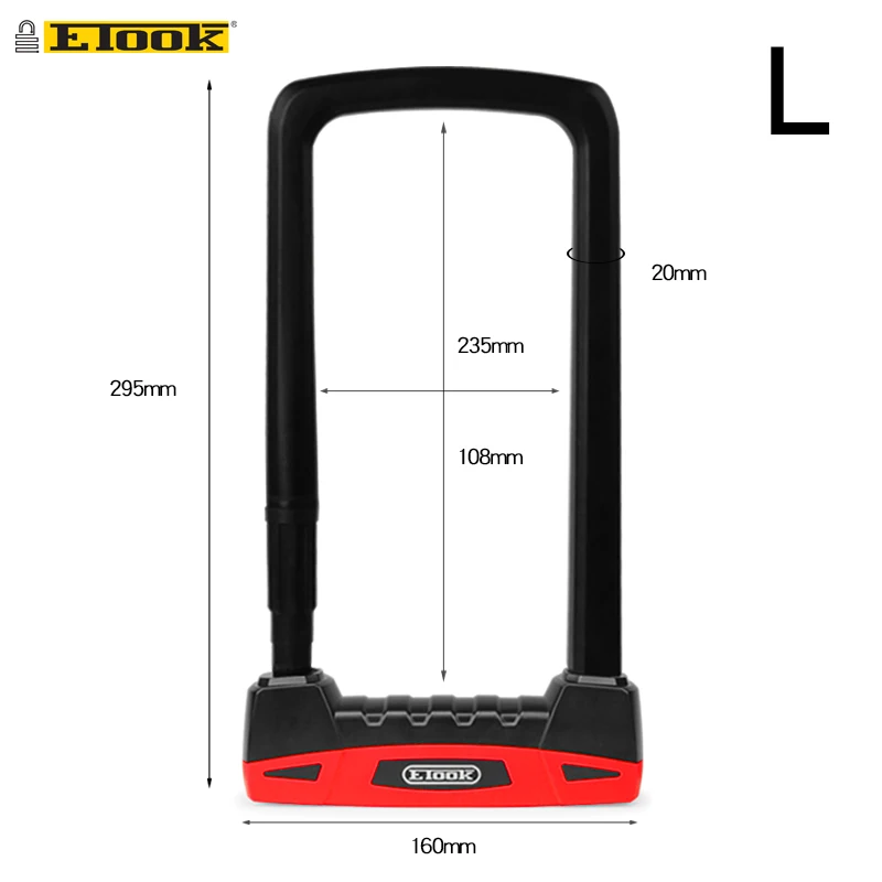 Etook Fiets U Lock Anti-Diefstal Stalen Kabel Beveiliging Fiets Accessoires Fiets Slot Heavy Duty Mtb Mountainbike Lock U-Lock