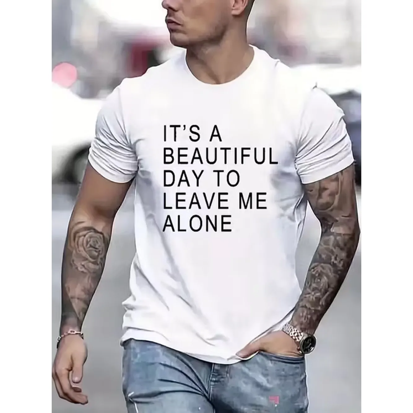 item picture mens tshirt comfortable crew neck casual cotton soft breathable top menswear tshirt streetwear cotton fabric trendy letter print