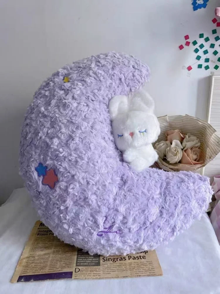 

Мультяшная звезда и луна, плюшевые игрушки, кавайный кролик, подушка для дивана, подушка для сна, украшение для окна, подарки на день рождения