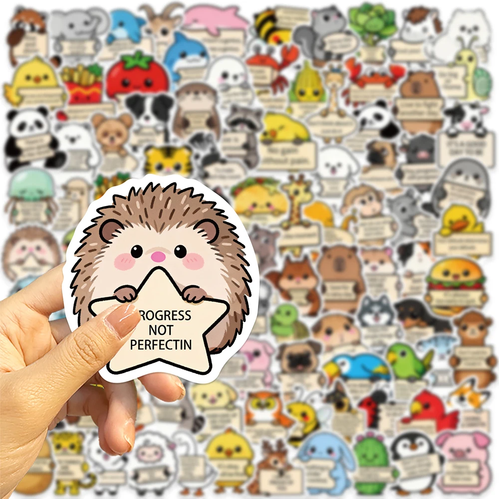 

10/30/50/100pcs Funny Emotional Support Animals Graffiti Stickers Cute Decals DIY Stationery Guitar Waterproof Cartoon Sticker