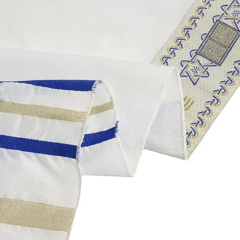 Jewish Tallit Prayer Shawl Polyester Talit Israeli Praying ScarfsMessianic Tallis for Men Women Wraps with Tzitzit Talis Bag