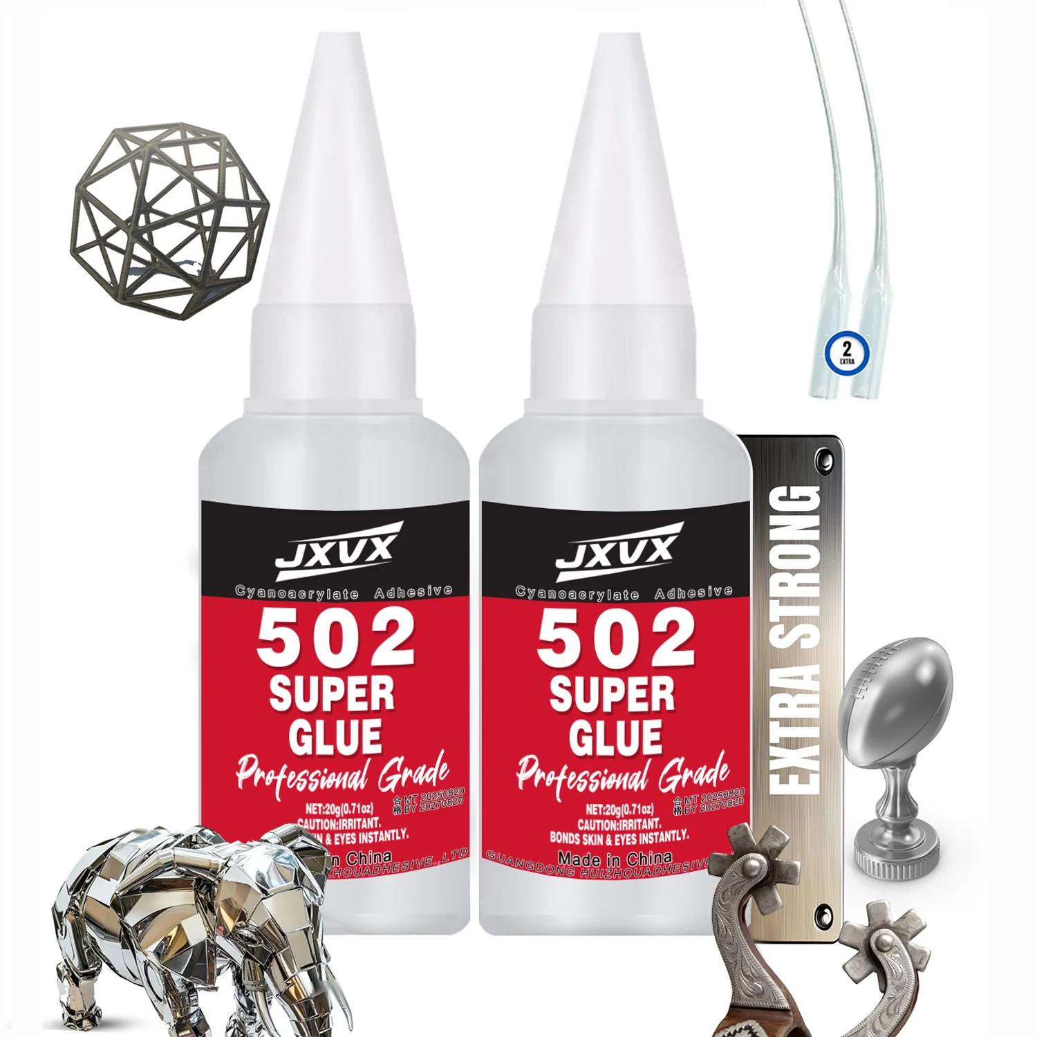 1-15 unidades de pegamento 502 Super Metal Exter Strong: adhesivo de cianoacrilato de secado rápido e instantáneo para reparación de metales; pegamento líquido de precisión para uniones resistentes; transparente e.