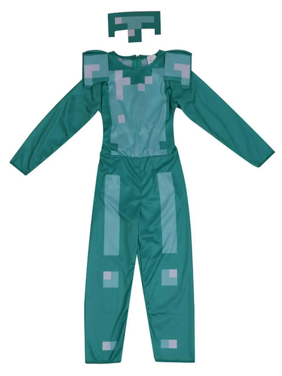زي أداء الأطفال من Diamond Armor My World loween، لعبة Par Play Dr up Armor Cosplay من ألياف البوليستر