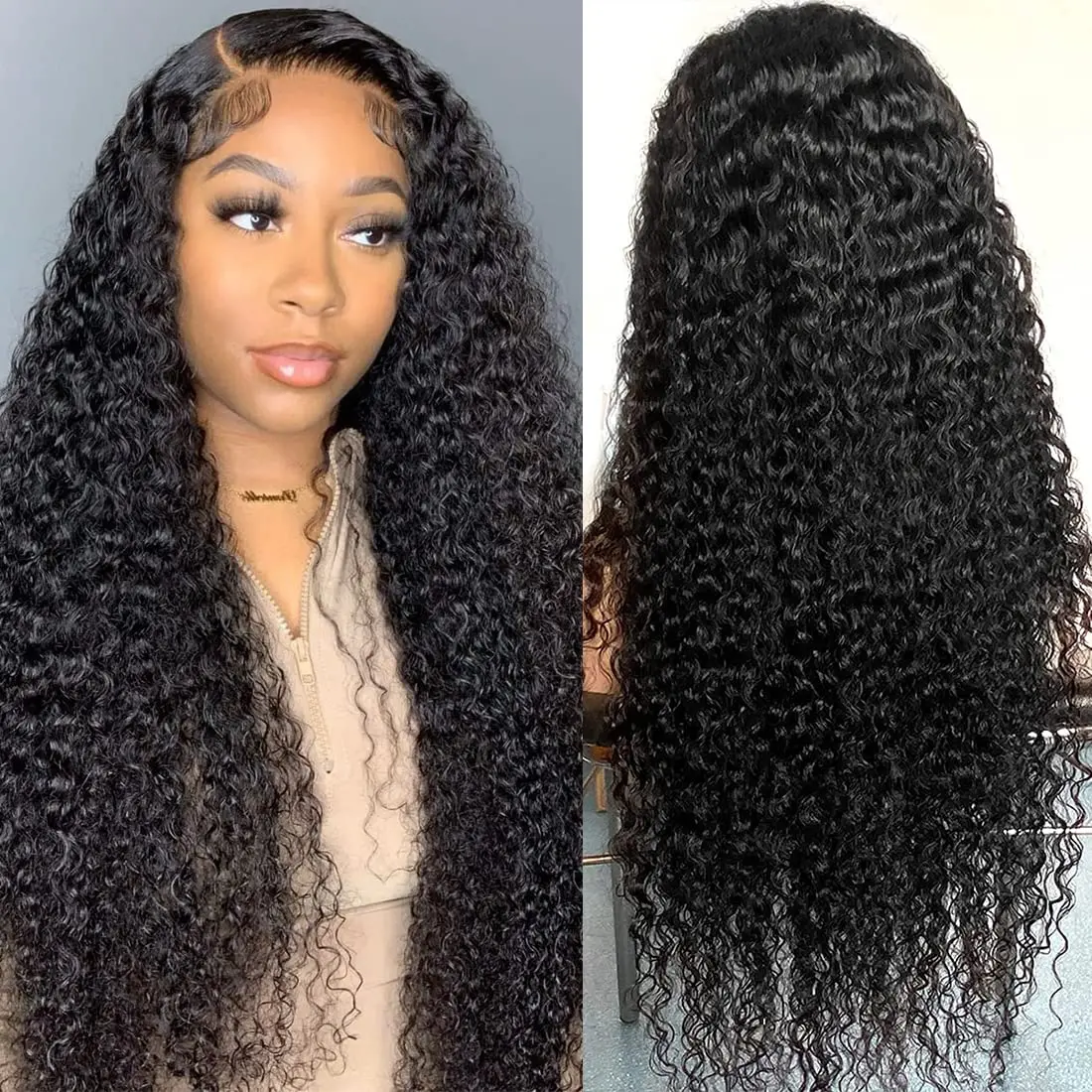 Wig Frontal gelombang dalam 13x6 renda 13x4 Wig rambut manusia renda depan keriting untuk wanita basah dan bergelombang 4x4 Wig penutup renda Air dijual