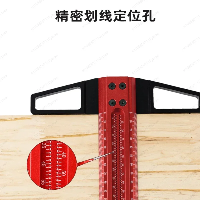 

Positioning and Cutting Woodworking Line Drawing Tool Woodworking T-Ruler, Aluminum Alloy,