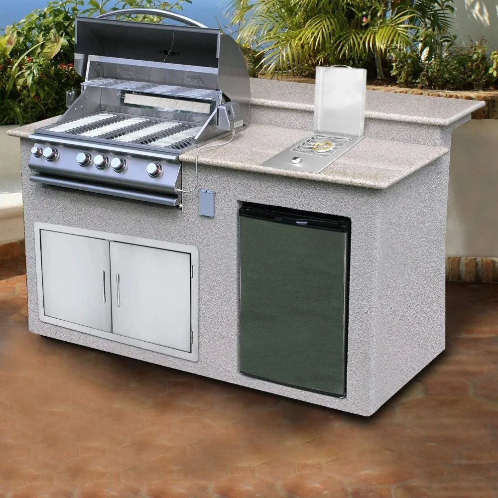 Built-in Stainless Steel Side Burner for Outdoor Kitchen - Natural Gas Only