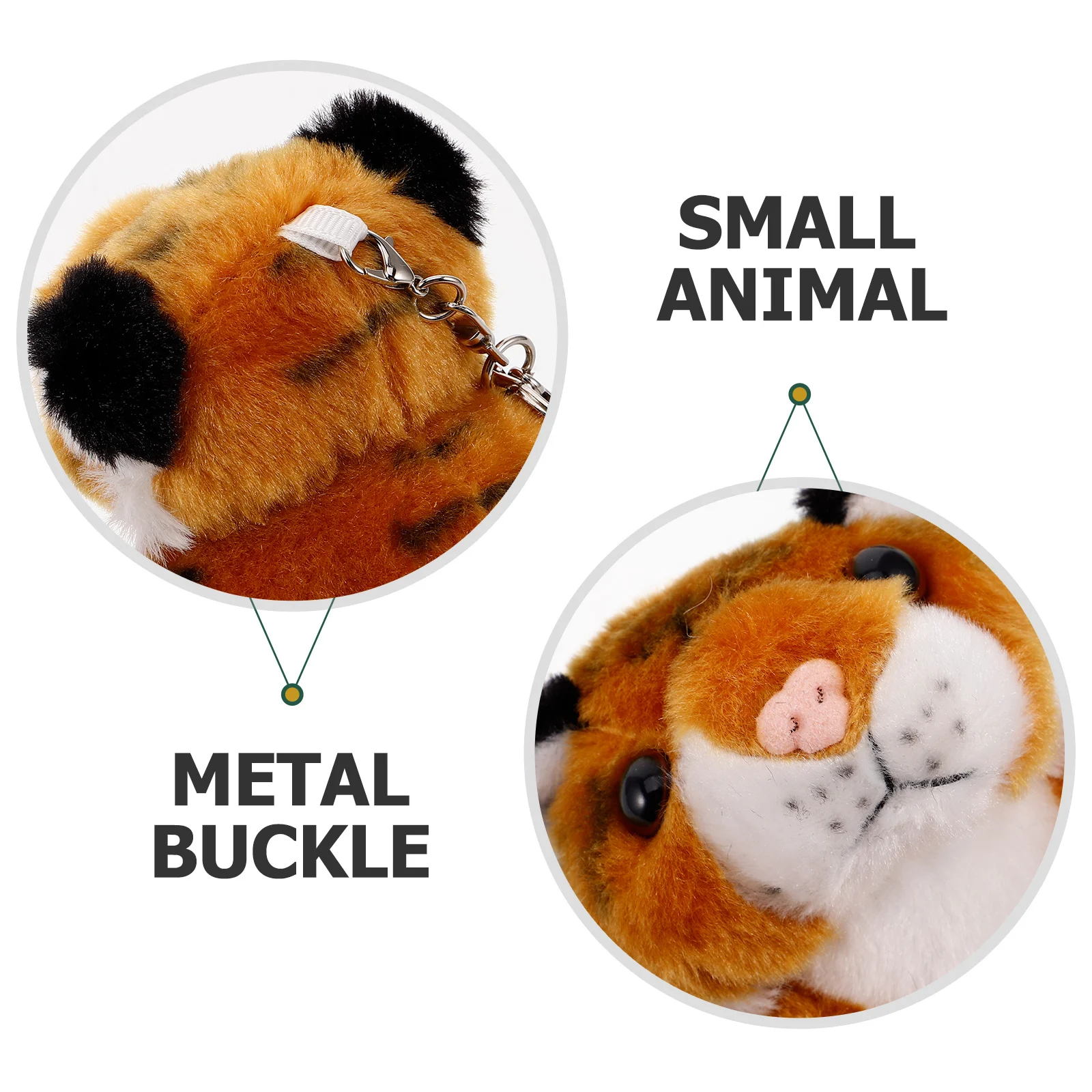 سلسلة مفاتيح على شكل نمر أصفر حقيبة حيوانات واقعية صغيرة ساحرة خفيفة الوزن ومتينة للأطفال حقيبة ظهر معلقة هدية مزخرفة