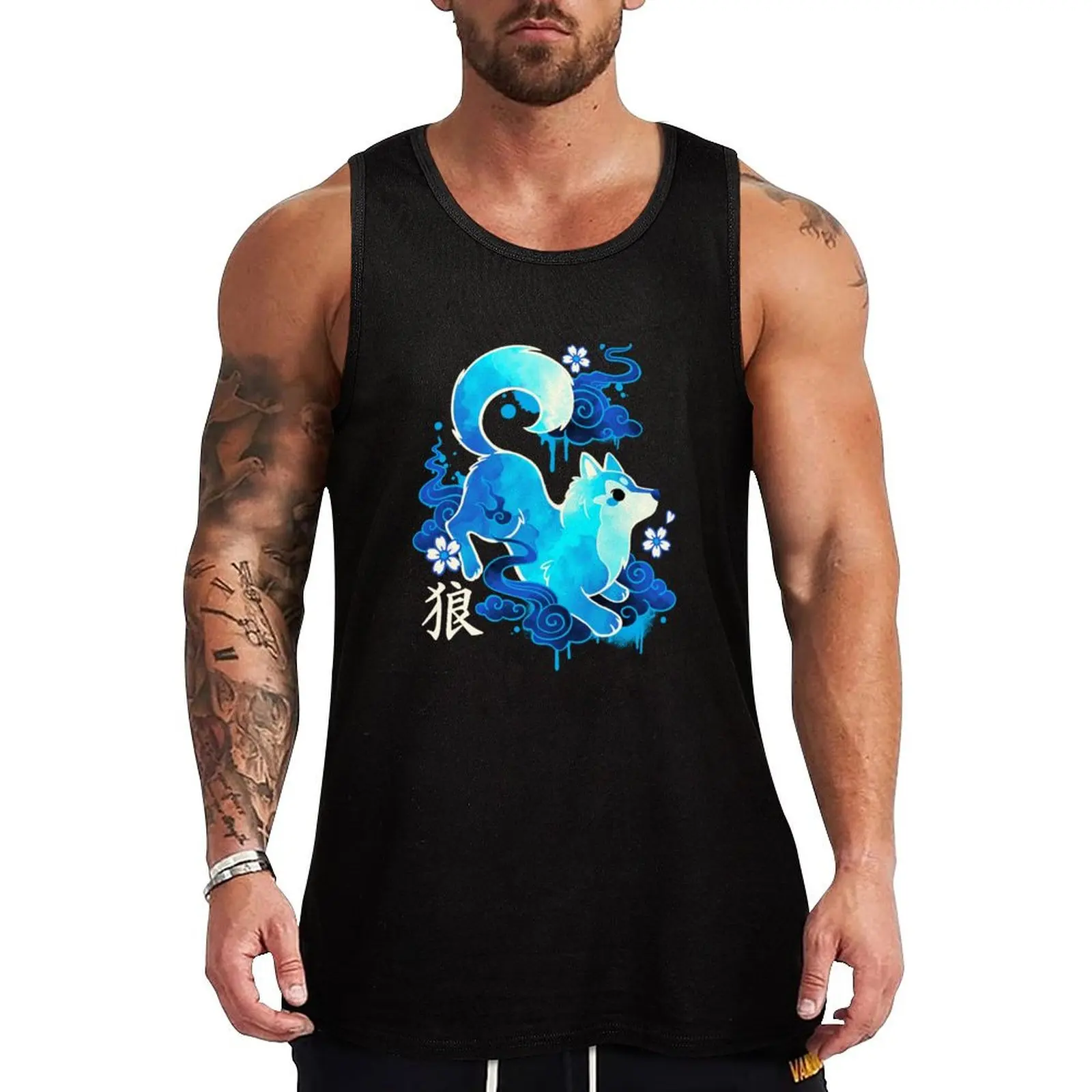 

Wolf spirit kawaii Tank Top mens gym clothes men gym sleeveless tshirts for men anime t-shirts