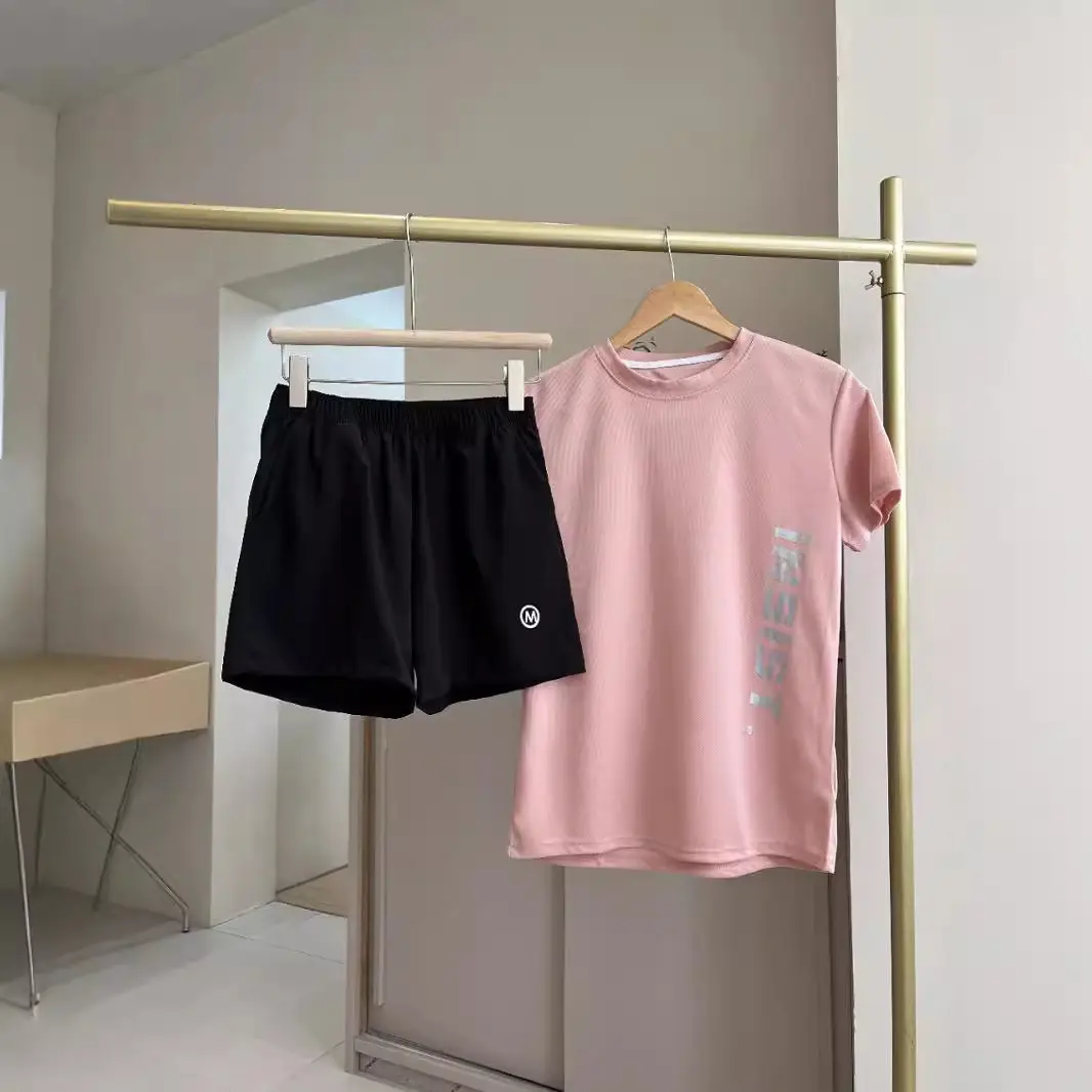 

Новый женский комплект спортивной одежды Loose Qui Dry Ice Sensation, повседневный дышащий комплект для бега ort Sve orts Yoga, комплект из двух предметов