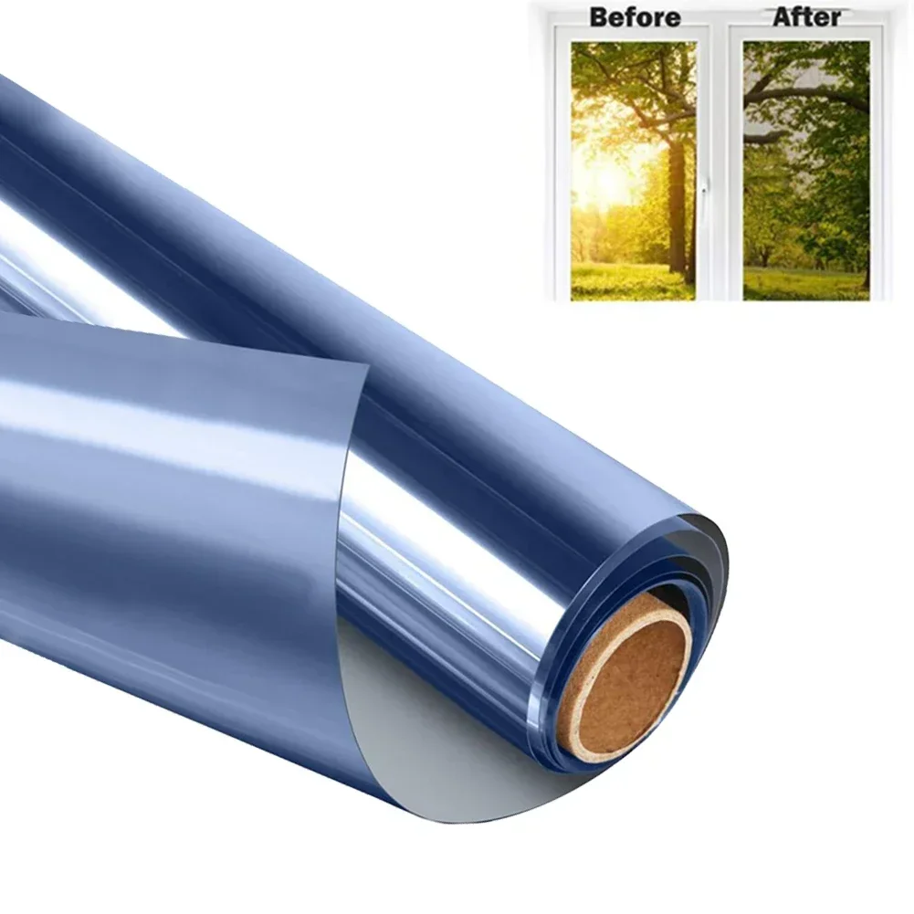 Heat Insulation Mirror Film Reflective 1pcs 50cm X 100cm 60cm X 100cm Easy To Install Energy Saving Glass Sticker