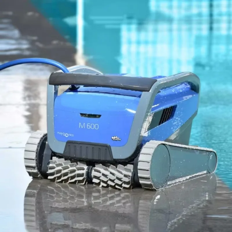 M600 Automatic Cleaning Robot Plastic Material Dual Active Scrubber Tangle-free Cable Residential Swimming Pool 15m Multi-layer