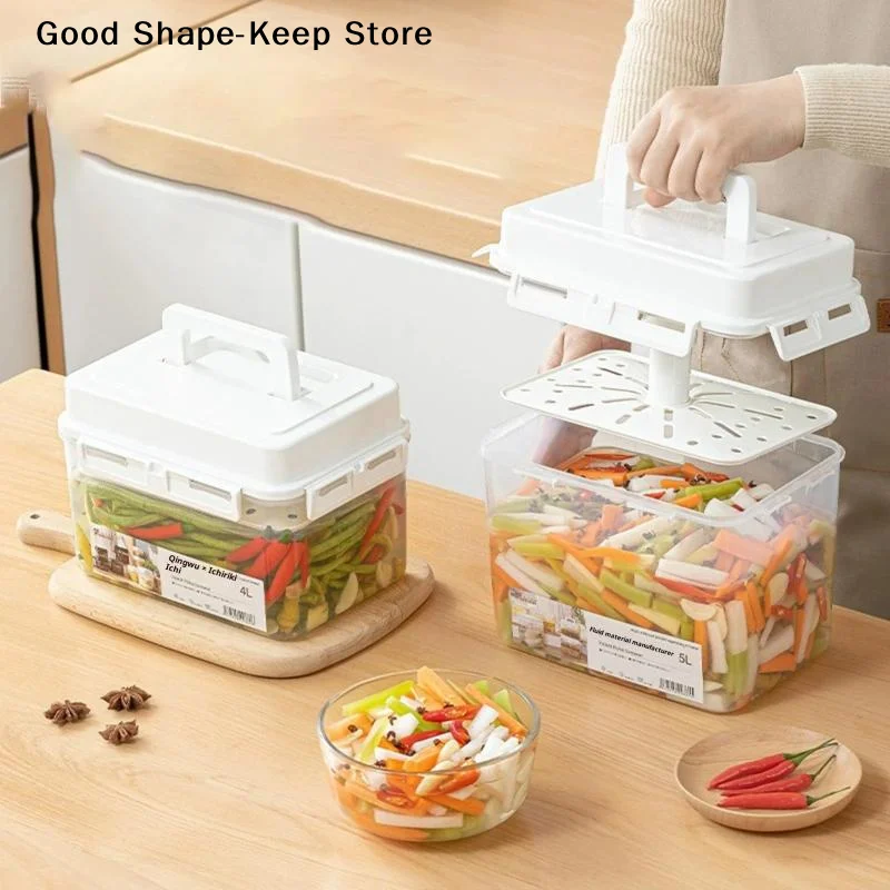 5L Kimchi Press Storage Container for Fermentation Gherkin Sauerkraut Pickle Jar Storage Organization Kitchen Accessory