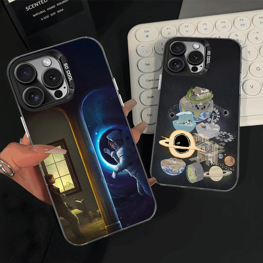 

Film I-InterstellarS Phone Case For iPhone 16,15,14,13,12,11,Pro,Max,Plus,Mini,XS,SE Anti Fall Black Matte Hard Bumper