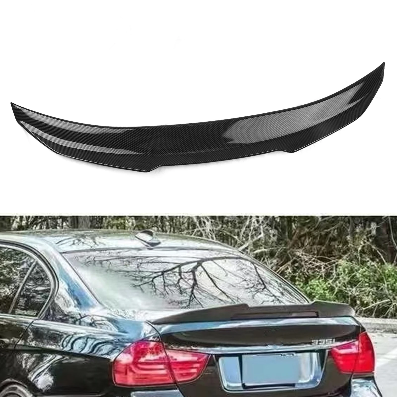 

For BMW E90 M3 Sedan 2008-2012 & E90 3 Series 325I 335i 2005-2011 Sedan 4-Door PSM Car Rear Trunk Lid Spoiler Wing Splitter Lip