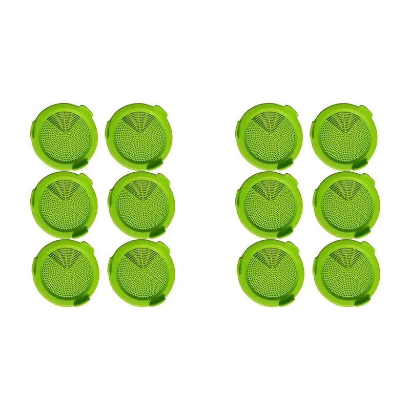 A74E-12 Pack Sprouting Jar Strainer Lids - Wide Mouth Jar Screen Sprouting Kit Lids - For Growing Bean, Broccoli