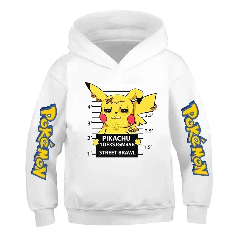 Lindo Pikachu dibujos animados Pokémon sudadera para niños niñas otoño Casual Sudadera con capucha