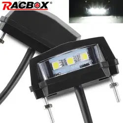 12 V Motosiklet LED Plaka Işık Beyaz Lamba Su Geçirmez 2 Teller Siyah Kabuk Honda Suzuki Kawasaki Yamaha Aksesuarları